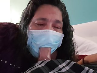 Mom Blowjob With Facemask Covid 19